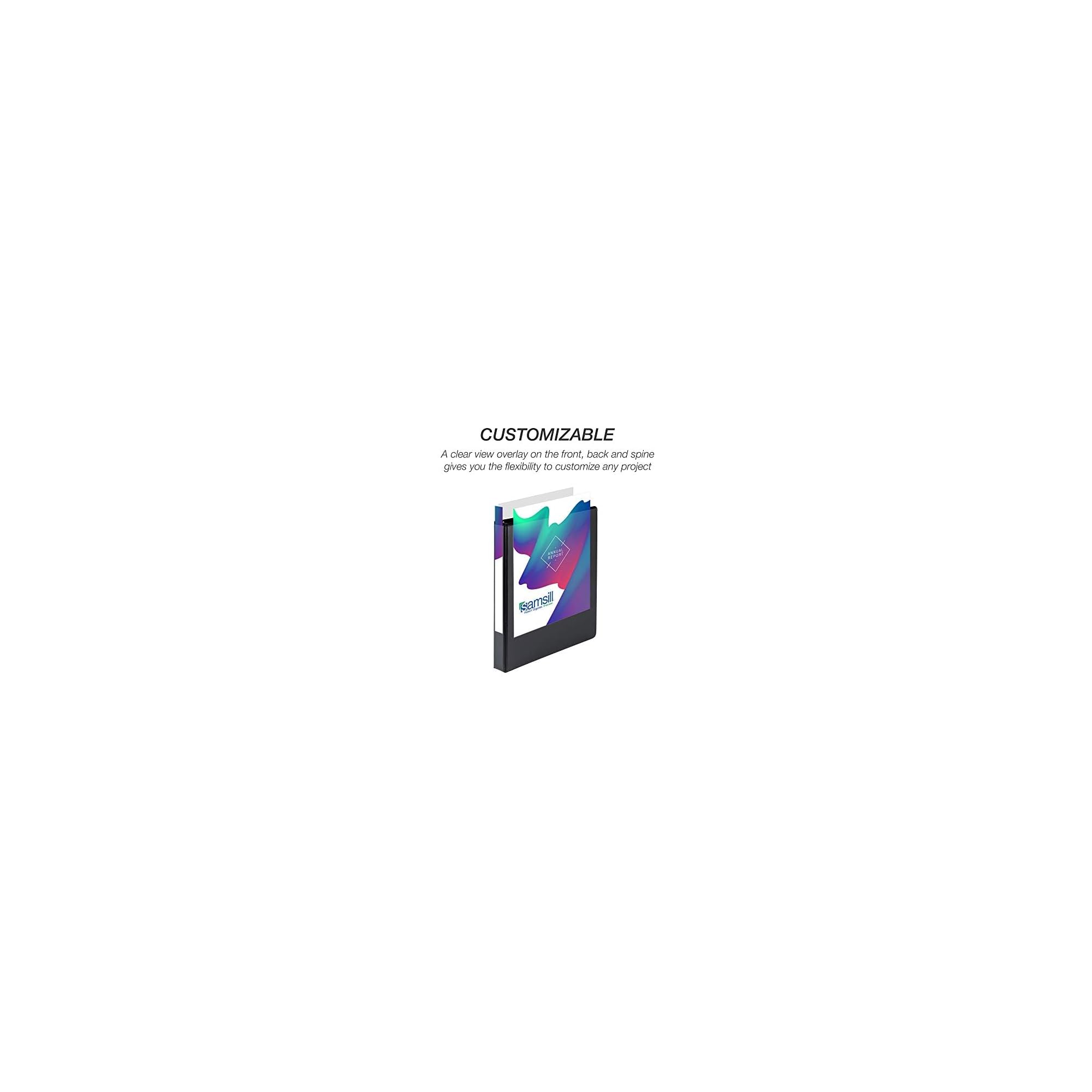 Samsill Durable 1 Inch Binder, Made in the USA, D Ring Binder, Customizable Clear View Cover, Black, 4 Pack, Each holds 225 Pages
