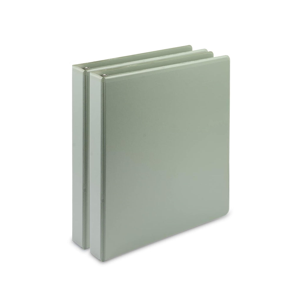 Samsill Plant-Based 1 Inch Durable D-Ring, Made in USA, View Binder, Eco-Friendly, USDA Certified Biobased, 2 Count,Pack of 1, Sage Green