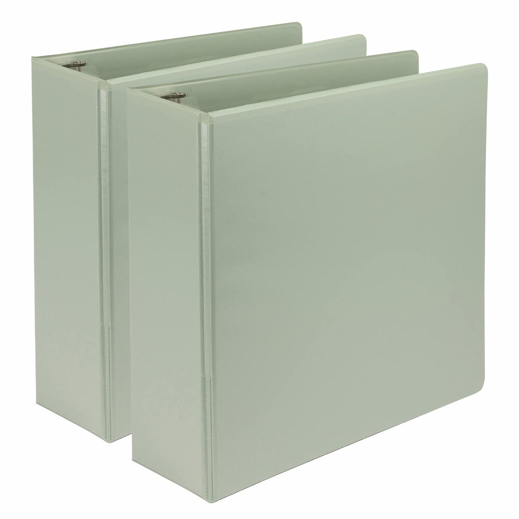Samsill Plant-Based 3 Inch Durable D-Ring, View Binder, Eco-Friendly, USDA Certified Biobased, 2 Count,Pack of 1, Sage Green