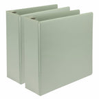 Samsill Plant-Based 3 Inch Durable D-Ring, View Binder, Eco-Friendly, USDA Certified Biobased, 2 Count,Pack of 1, Sage Green