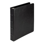 Samsill Vintage Leather Binder, 1 Inch Round Ring (Holds 200 Sheets), Letter Size 8.5x11 Documents, Professional Organizer Portfolio, No Zipper, Black