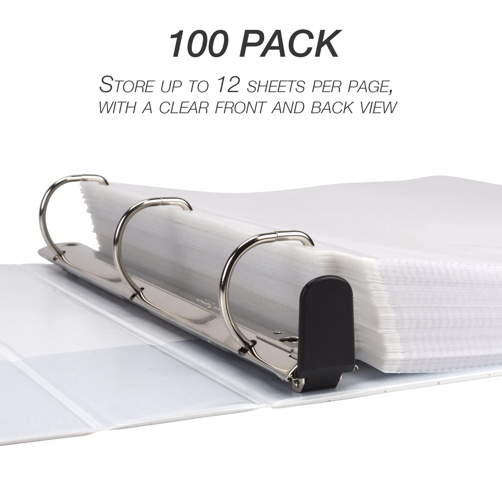 Samsill 100 Pack Heavy Duty Sheet Protectors, Non-Glare, 8.5x11 Inch Page Protectors for 3 Ring Binder, Letter Size Protectors, Reinforced Holes,  Non-Glare Protector, Top Loading, Acid Free