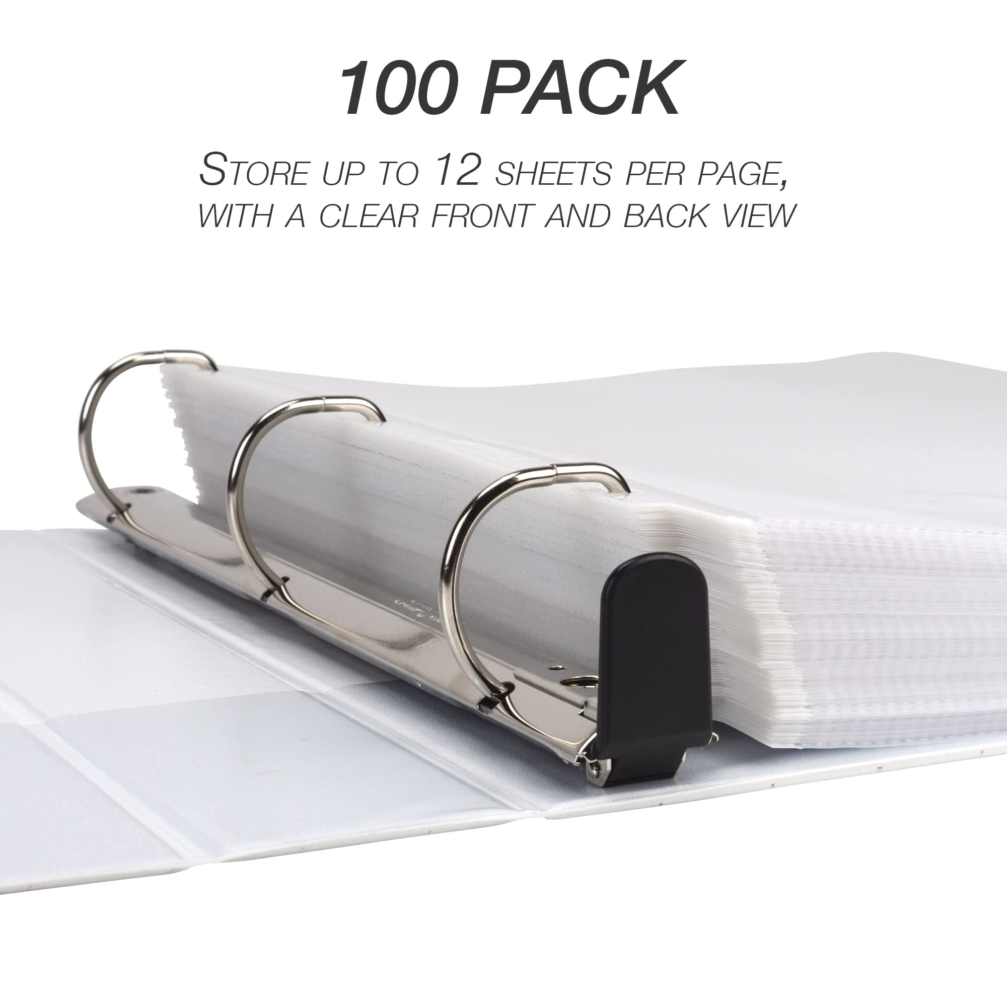 Samsill 100 Pack Heavy Duty Sheet Protectors, Non-Glare, 8.5x11 Inch Page Protectors for 3 Ring Binder, Letter Size Protectors, Reinforced Holes,  Non-Glare Protector, Top Loading, Acid Free