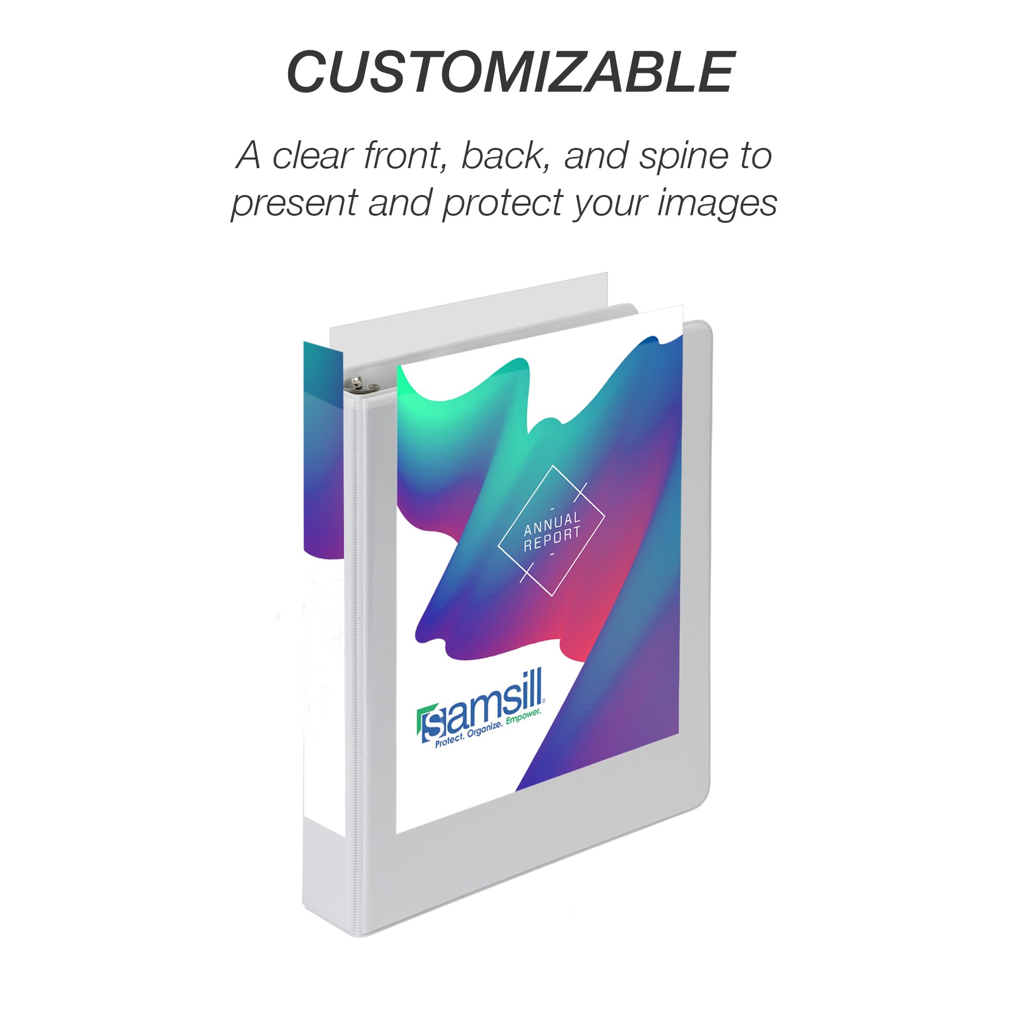 Samsill Economy 1 Inch Mini 3 Ring Binder, Round Ring Binder, Holds 5.5 x 8.5 Inch Documents, Customizable Cover, 1" View, 6-Pack, White
