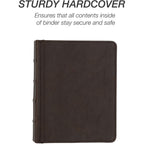 Samsill Vintage Leather Mini 3 Ring Binder 1 Inch Round Ring (Holds 200 Sheets), 5.5 x 8.5 Inch Documents, Professional Organizer, Planner, Notebook, Brown