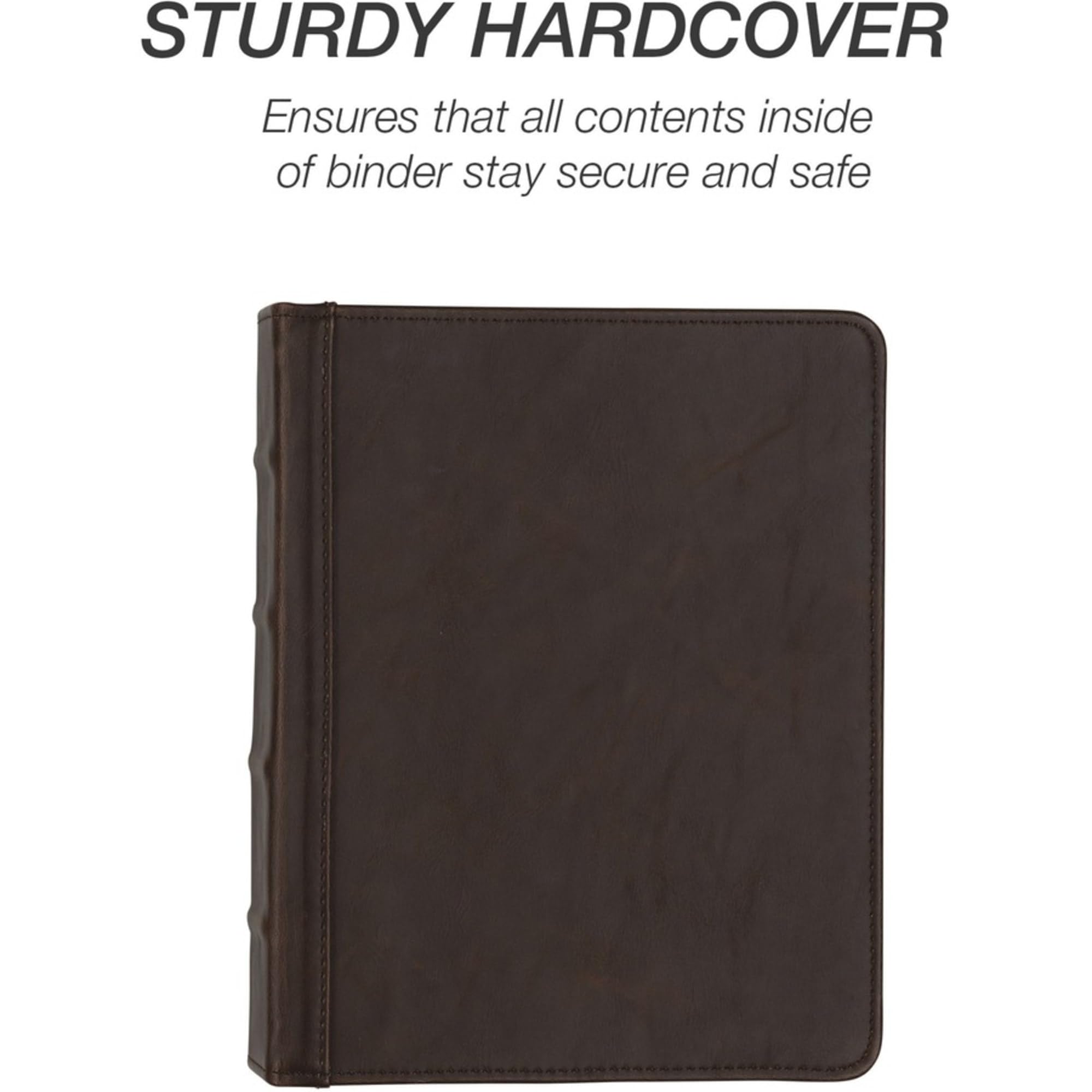 Samsill Vintage Leather Mini 3 Ring Binder 1 Inch Round Ring (Holds 200 Sheets), 5.5 x 8.5 Inch Documents, Professional Organizer, Planner, Notebook, Brown