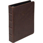 Samsill Vintage Leather Mini 3 Ring Binder 1 Inch Round Ring (Holds 200 Sheets), 5.5 x 8.5 Inch Documents, Professional Organizer, Planner, Notebook, Brown