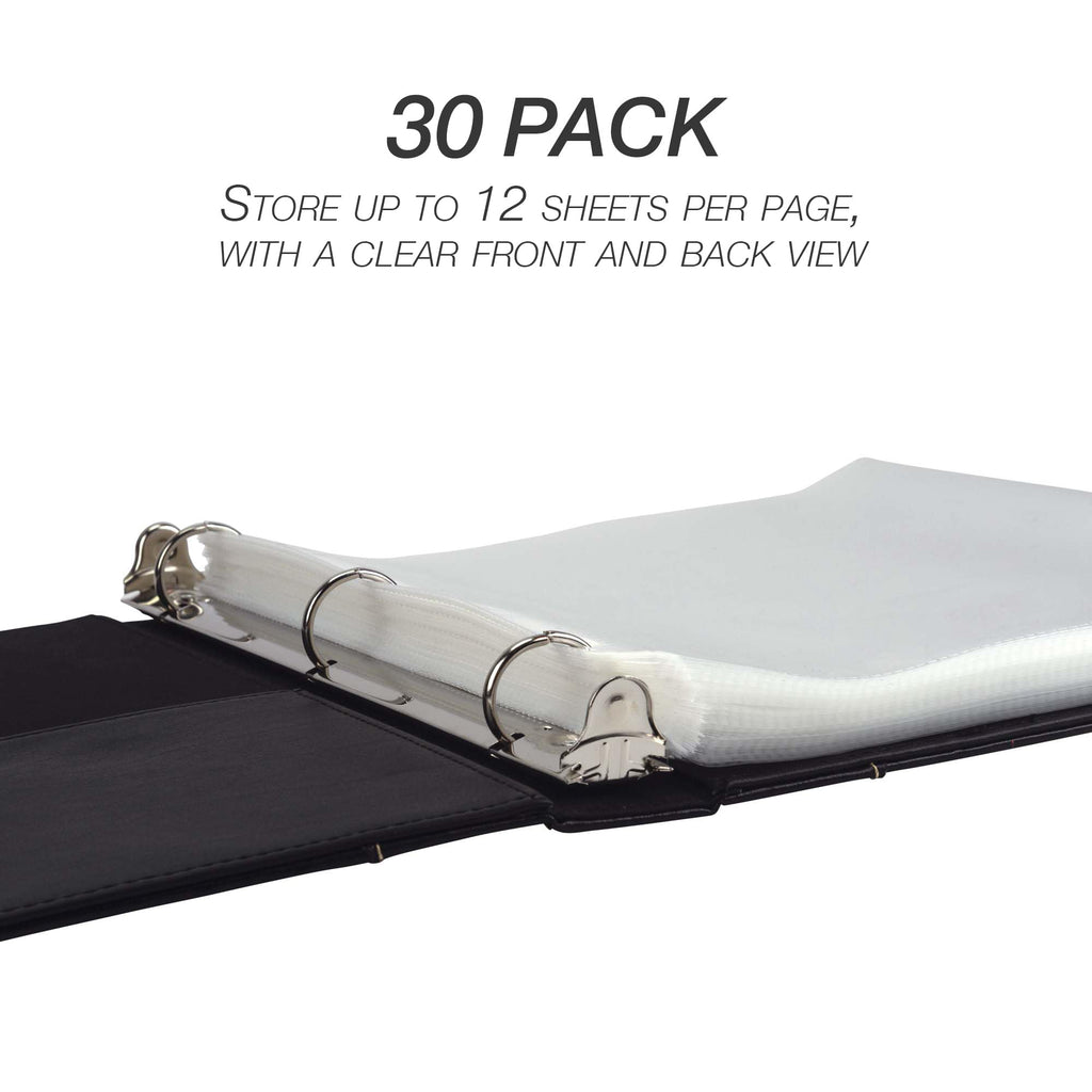 Samsill 30 Pack Heavy Duty Sheet Protectors, Non-Glare, 8.5x11 Inch Page Protectors for 3 Ring Binder, Letter Size Protectors, Reinforced Holes, Non-Glare Document Sleeve, Top Loading, Acid Free