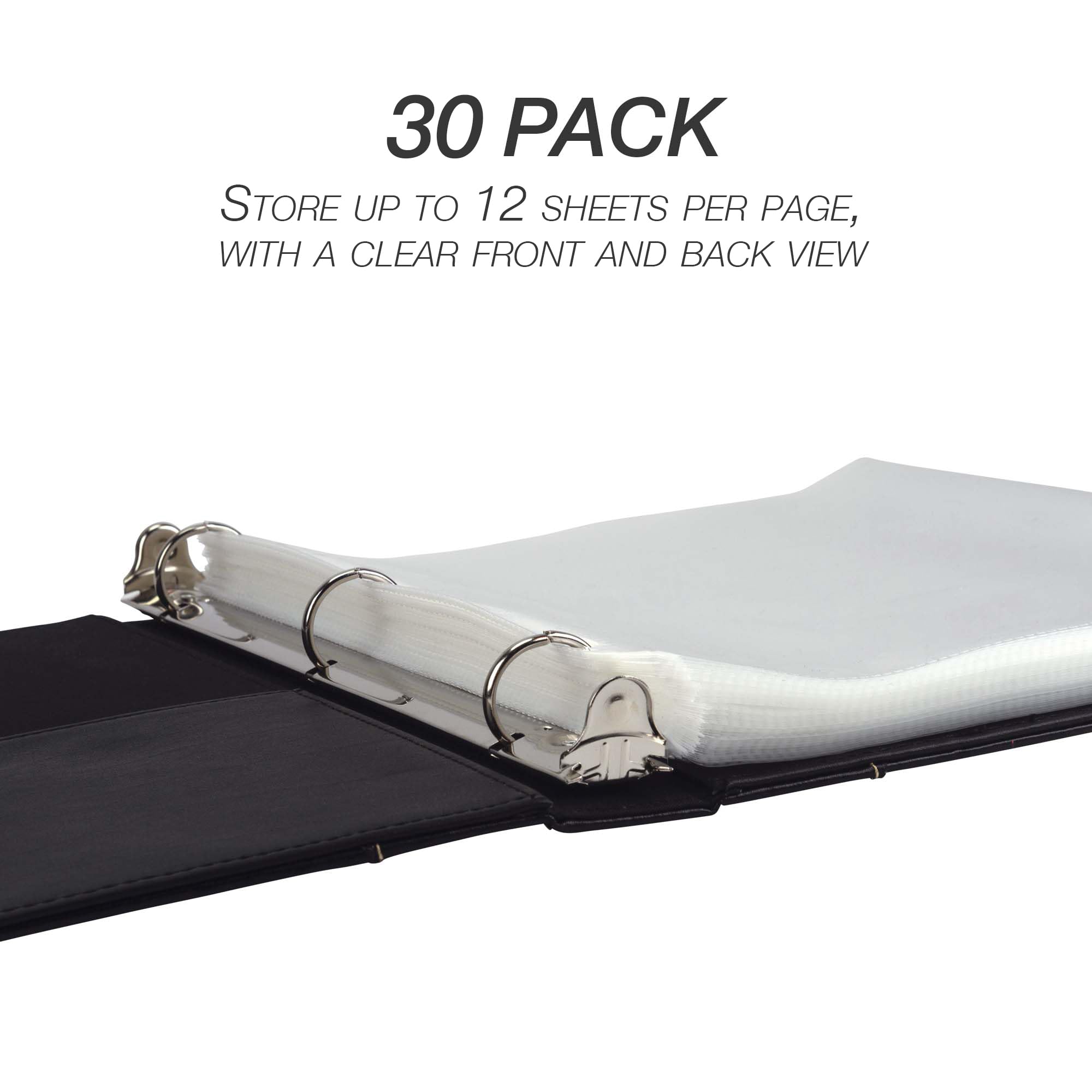 Samsill 30 Pack Heavy Duty Sheet Protectors, Non-Glare, 8.5x11 Inch Page Protectors for 3 Ring Binder, Letter Size Protectors, Reinforced Holes, Non-Glare Document Sleeve, Top Loading, Acid Free