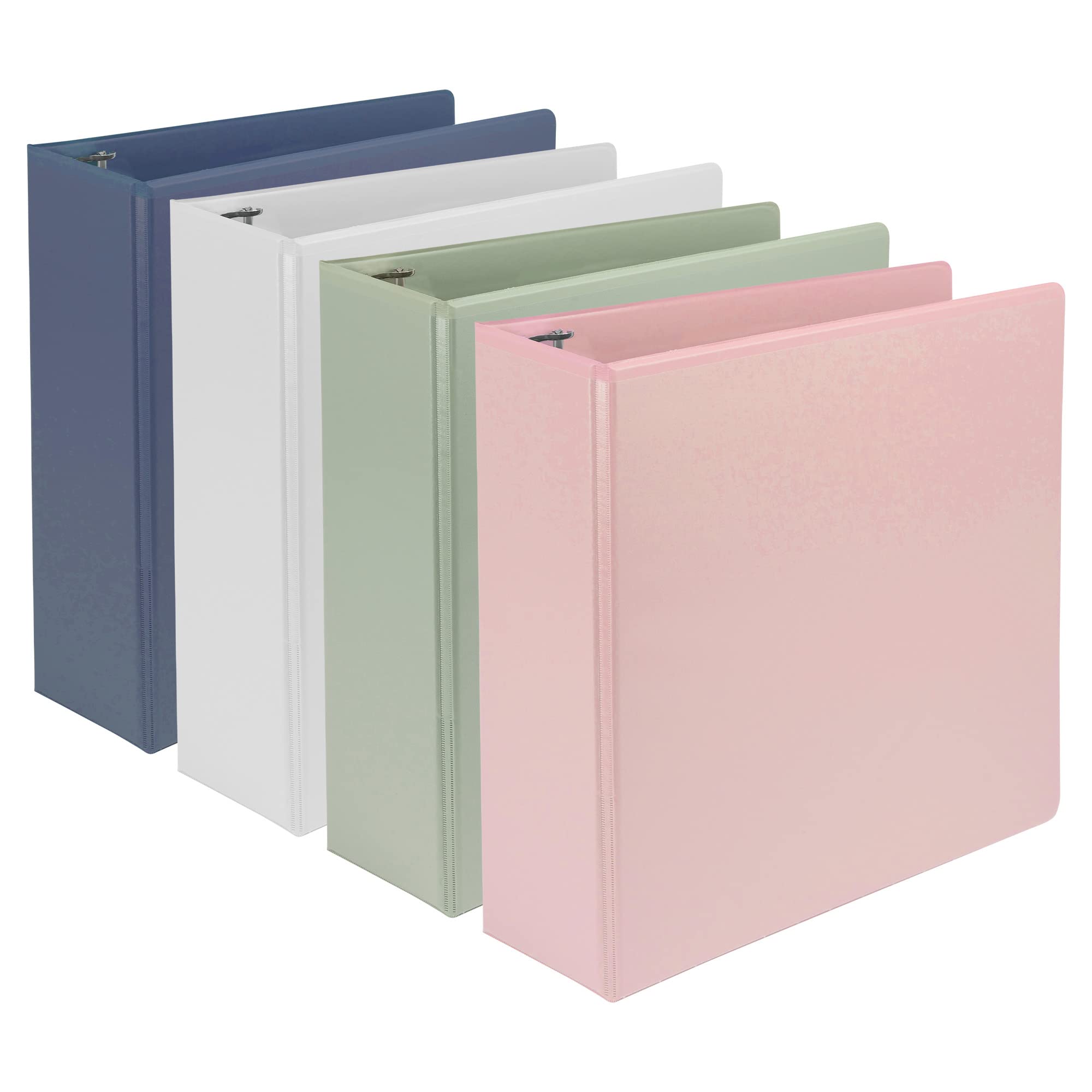 Samsill Plant-Based 3 Inch Durable D-Ring, View Binder, Eco-Friendly, USDA Certified Biobased, 4 Count, Pack of 1, Boho Assortment