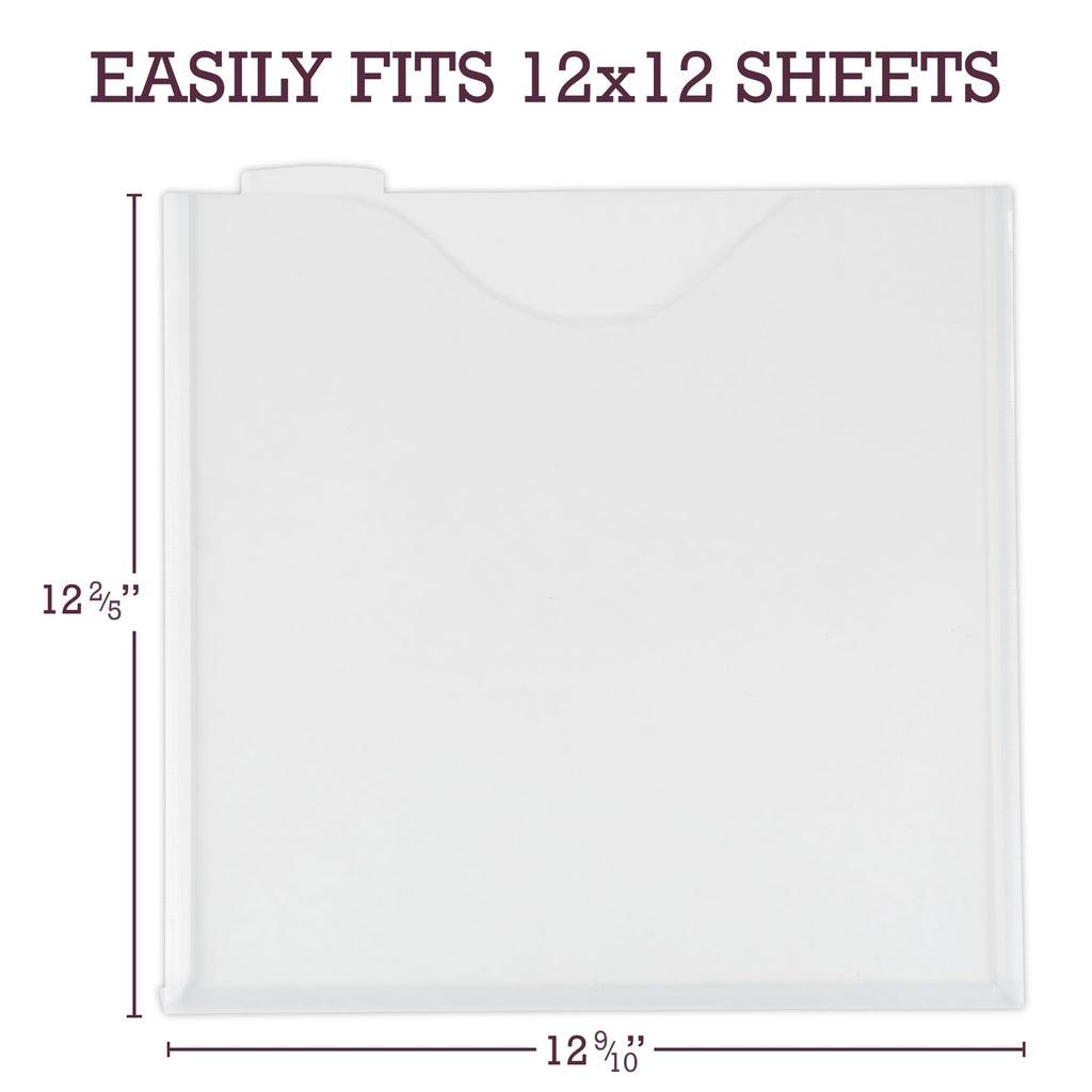 Samsill Scrapbook Storage Organizer Folders 12x12 Inch, 12 Pack, Paper Files with Customizable Tabs, Includes 12 Blank White tabs, Top-Loading, Heavy-Duty Files, Super Clear