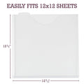 Samsill Scrapbook Storage Organizer Folders 12x12 Inch, 12 Pack, Paper Files with Customizable Tabs, Includes 12 Blank White tabs, Top-Loading, Heavy-Duty Files, Super Clear