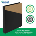 Samsill 1 Inch 3 Ring Binders, Economy Round Ring, Clear View Cover, 200 Sheet Capacity - for School, Home, Office - Black, 4 Pack