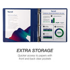 Samsill Durable 1 inch 3 Ring Binder, Made in USA, D Ring Binder, 100% Recycled Chipboard, Blue, 12 Pack
