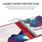 Samsill 8 Pack Durable 0.5 Inch 3 Ring Binders, Round Ring, Clear View Cover for Presentations, Red