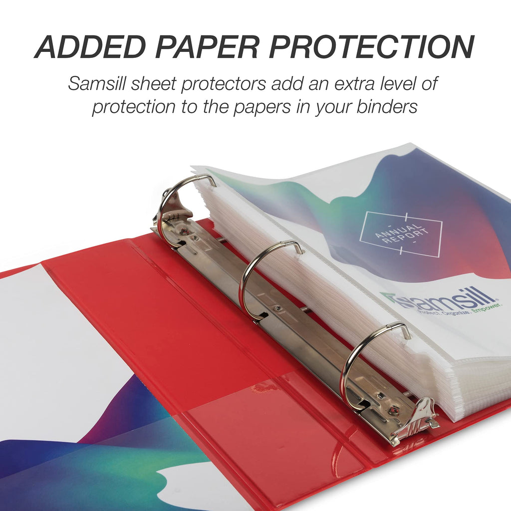 Samsill Durable 2 inch 3 Ring Binder, D Ring Binder, 100% Recycled Chipboard, Red