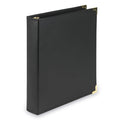 Samsill Classic Collection Leather 3 Ring Binder, Executive Presentation Portfolio, 1.5 Inch (Holds 325 Sheets), Brass Round Ring, Black
