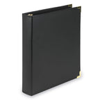 Samsill Classic Collection Leather 3 Ring Binder, Executive Presentation Portfolio, 1.5 Inch (Holds 325 Sheets), Brass Round Ring, Black
