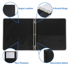 Samsill Vintage Leather 3 Ring Binder, Leather Organizer, Planner, 1.5 Inch, Letter Size 8.5 x 11, No Zipper, Black