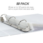 Samsill 50 Pack Heavy Duty Sheet Protectors, Non-Glare, 8.5x11 Inch Page Protectors for 3 Ring Binder, Letter Size Protectors with Reinforced Holes, Non-Glare Protector, Top Loading, Acid Free