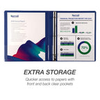 Samsill 8 Pack Durable 0.5 Inch 3 Ring Binders, Round Ring, Clear View Cover for Presentations, Blue