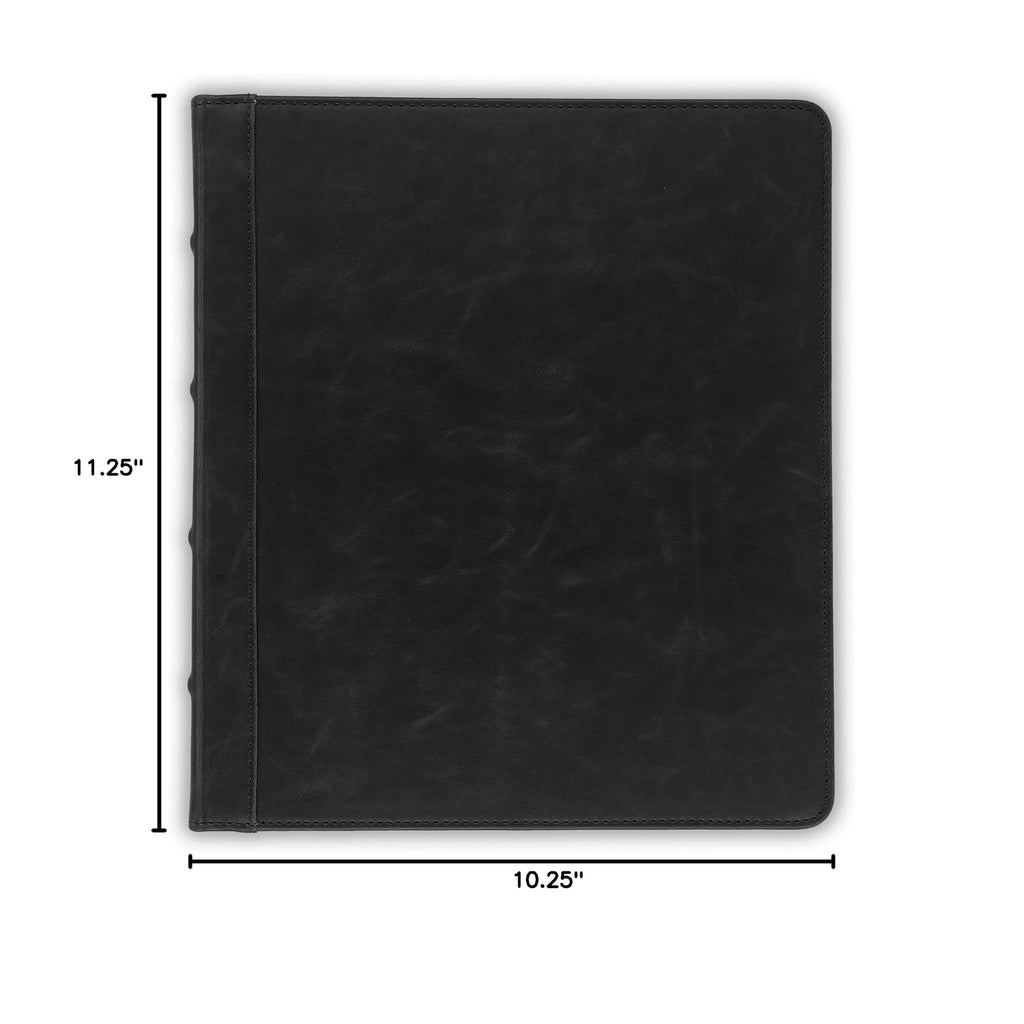 Samsill Vintage Leather 3 Ring Binder 0.5 Inch Round Ring (Holds 100 Sheets), 8.5 x 11 Inch Documents, Professional Organizer, Planner, Notebook, Black