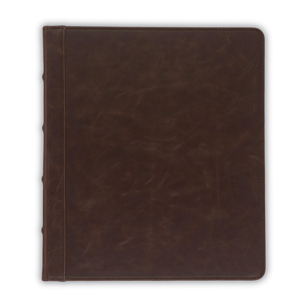 Samsill Vintage Leather Binder, 0.5 Inch Round Ring (Holds 100 Sheets), Letter Size 8.5x11 Documents, Professional Organizer Portfolio, No Zipper, Brown