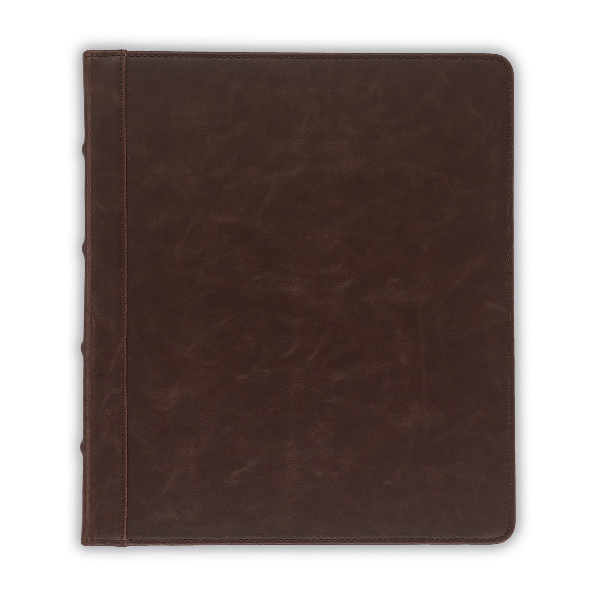 Samsill Vintage Leather Binder, 0.5 Inch Round Ring (Holds 100 Sheets), Letter Size 8.5x11 Documents, Professional Organizer Portfolio, No Zipper, Brown