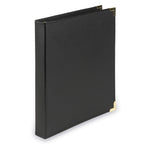 Samsill Leather Binder, Classic Collection, 3 Ring, Executive Presentation Portfolio, 1 Inch (Holds 200 Sheets), Brass Round Ring, Black