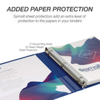 Samsill 8 Pack Durable 0.5 Inch 3 Ring Binders, Round Ring, Clear View Cover for Presentations, Blue