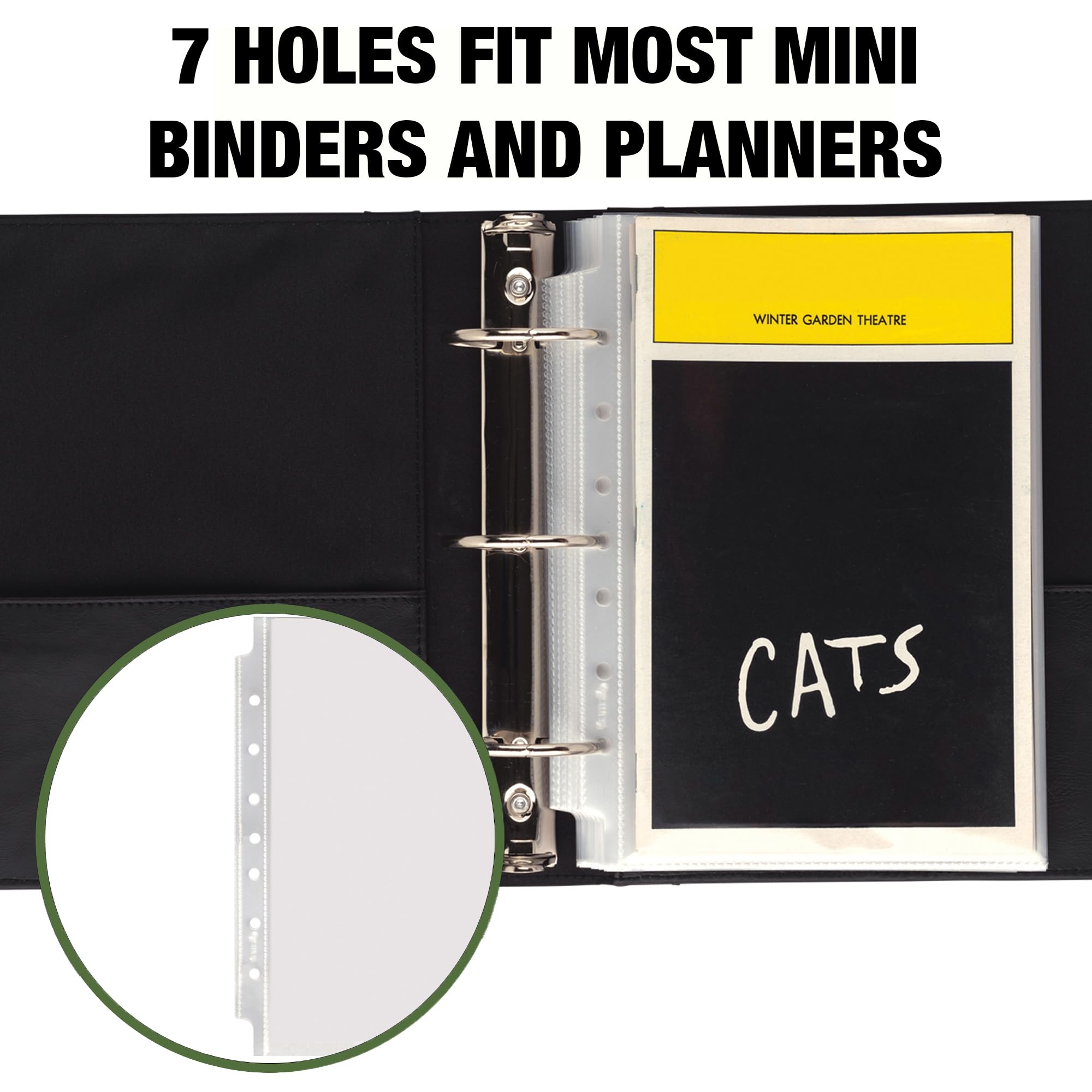 Samsill Mini Sheet Protectors 200 Pack, 5.5 x 8.5 Inch Page Protectors for Mini 3 Ring Binder, Heavy Duty, Clear Protector Sheets, 7 Hole, Top Loading, Acid Free