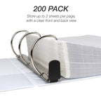 Samsill 200 Pack Sheet Protectors, 8.5x11 Inch Page Protectors for 3 Ring Binder, Standard Weight, Non-Glare Protector, Letter Size, Top Loading, Acid Free