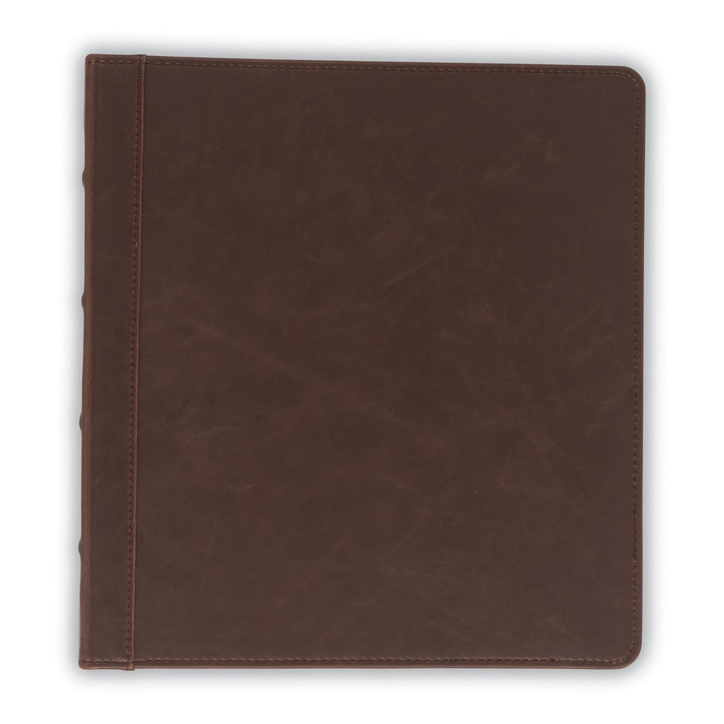 Samsill Vintage Leather Binder, 1.5 Inch Round Ring (Holds 325 Sheets), Letter Size 8.5x11 Documents, Professional Organizer Portfolio, Planner, No Zipper, Brown