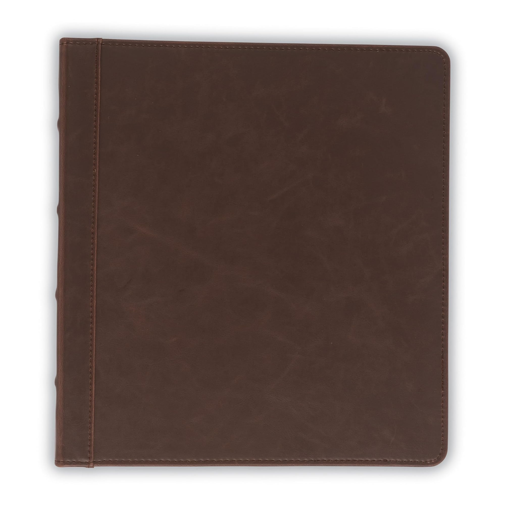 Samsill Vintage Leather Binder, 1.5 Inch Round Ring (Holds 325 Sheets), Letter Size 8.5x11 Documents, Professional Organizer Portfolio, Planner, No Zipper, Brown