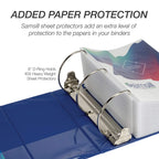 Samsill Durable 6 inch 3 Ring Binder, Locking D Ring Binder, Customizable Clear View Cover, Blue, Holds 1225 Pages
