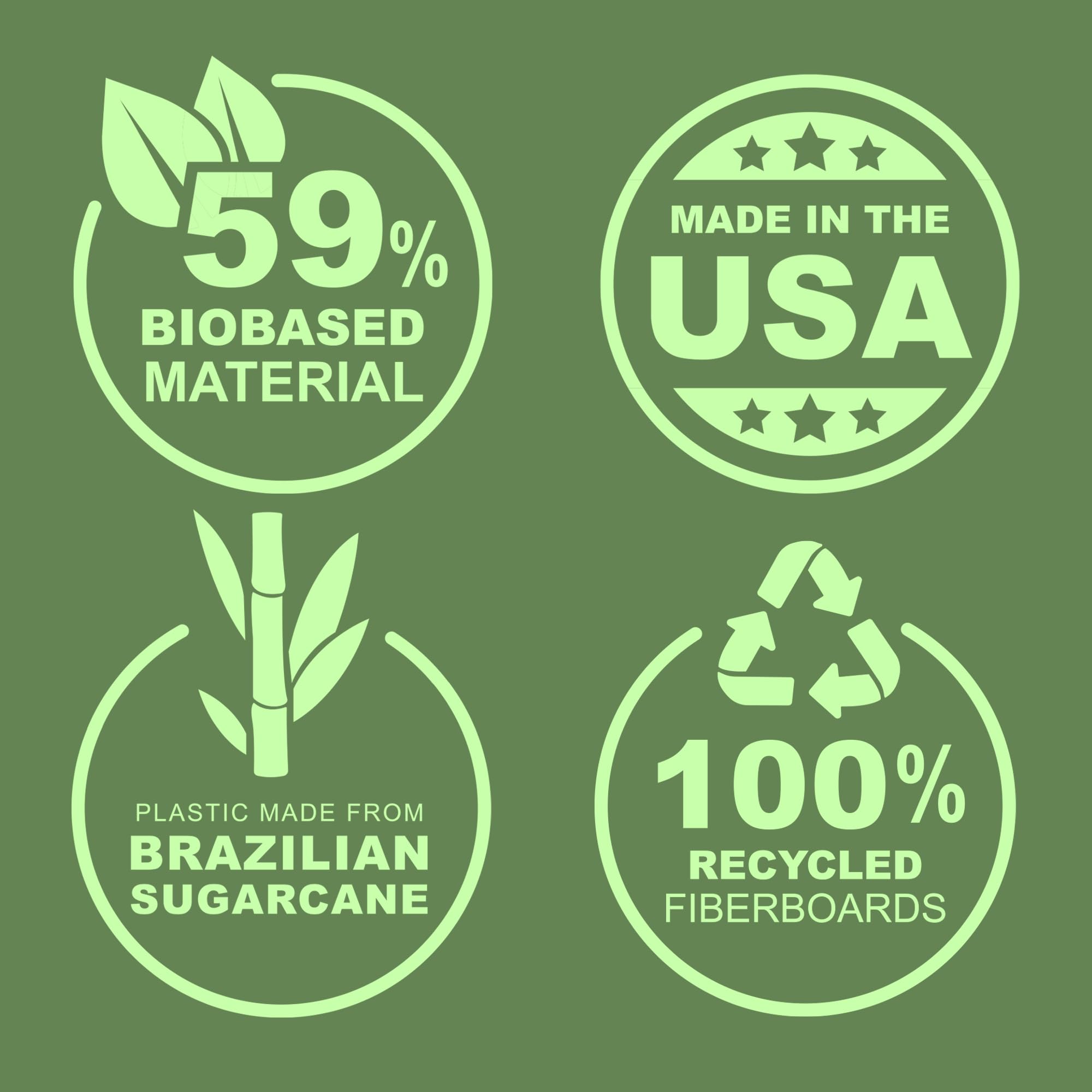 Samsill Plant-Based 2 Inch Durable Round Ring, Made in USA, View Binder, Eco-Friendly, USDA Certified Biobased, 4 Pack, Fashion Assortment