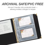 Samsill Recipe Card Page Protectors for 8.5 x 11 Recipe Binder, 4 x 6 Pockets, 2 Pockets, 50 Count, Recipe Book Pocket Page Refill Sheets, Side Margin Loading, for 8.5 x 11 Standard 3 Ring Binders