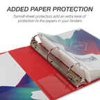 Samsill Durable 3 inch 3 Ring Binder, D Ring Binder, 100% Recycled Chipboard, Red