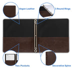 Samsill Vintage Leather Binder, 0.5 Inch Round Ring (Holds 100 Sheets), Letter Size 8.5x11 Documents, Professional Organizer Portfolio, No Zipper, Brown