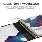 Samsill Durable 1 Inch Binder, Made in the USA, D Ring Binder, Customizable Clear View Cover, Black, 4 Pack, Each holds 225 Pages
