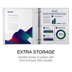Samsill 24 Pack Durable 0.5 Inch 3 Ring Binders, Round Ring, Clear View Cover for Presentations, White