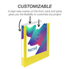 Samsill Durable 1 inch 3 Ring Binder, Made in USA, D Ring Binder, 100% Recycled Chipboard, Yellow, 12 Pack