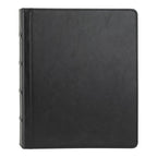 Samsill Vintage Leather Binder, 1 Inch Round Ring (Holds 200 Sheets), Letter Size 8.5x11 Documents, Professional Organizer Portfolio, No Zipper, Black
