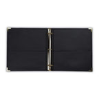 Samsill Classic Collection Leather 3 Ring Binder, Executive Presentation Portfolio, 1.5 Inch (Holds 325 Sheets), Brass Round Ring, Black
