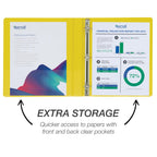 Samsill Durable 1 inch 3 Ring Binder, Made in USA, D Ring Binder, 100% Recycled Chipboard, Yellow, 12 Pack