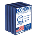 Samsill 1 Inch 3 Ring Binders, Economy Round Ring, Clear View Cover, 200 Sheet Capacity - for School, Home, Office - Blue, 4 Pack