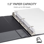 Samsill Durable 1.5 inch 3 Ring Binder, Made in USA, D Ring Binder, 100% Recycled Chipboard, Black, 12 Pack