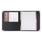 Samsill Classic Collection Leather 3 Ring Binder, Executive Presentation Portfolio, 0.5 Inch (Holds 100 Sheets), Brass Round Ring, Black