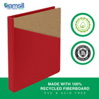 Samsill 1.5 Inch 3 Ring Binders, Made in USA, Economy Round Ring, Clear View Cover, 325 Sheet Capacity - for School, Home, Office - Red, 4 Pack