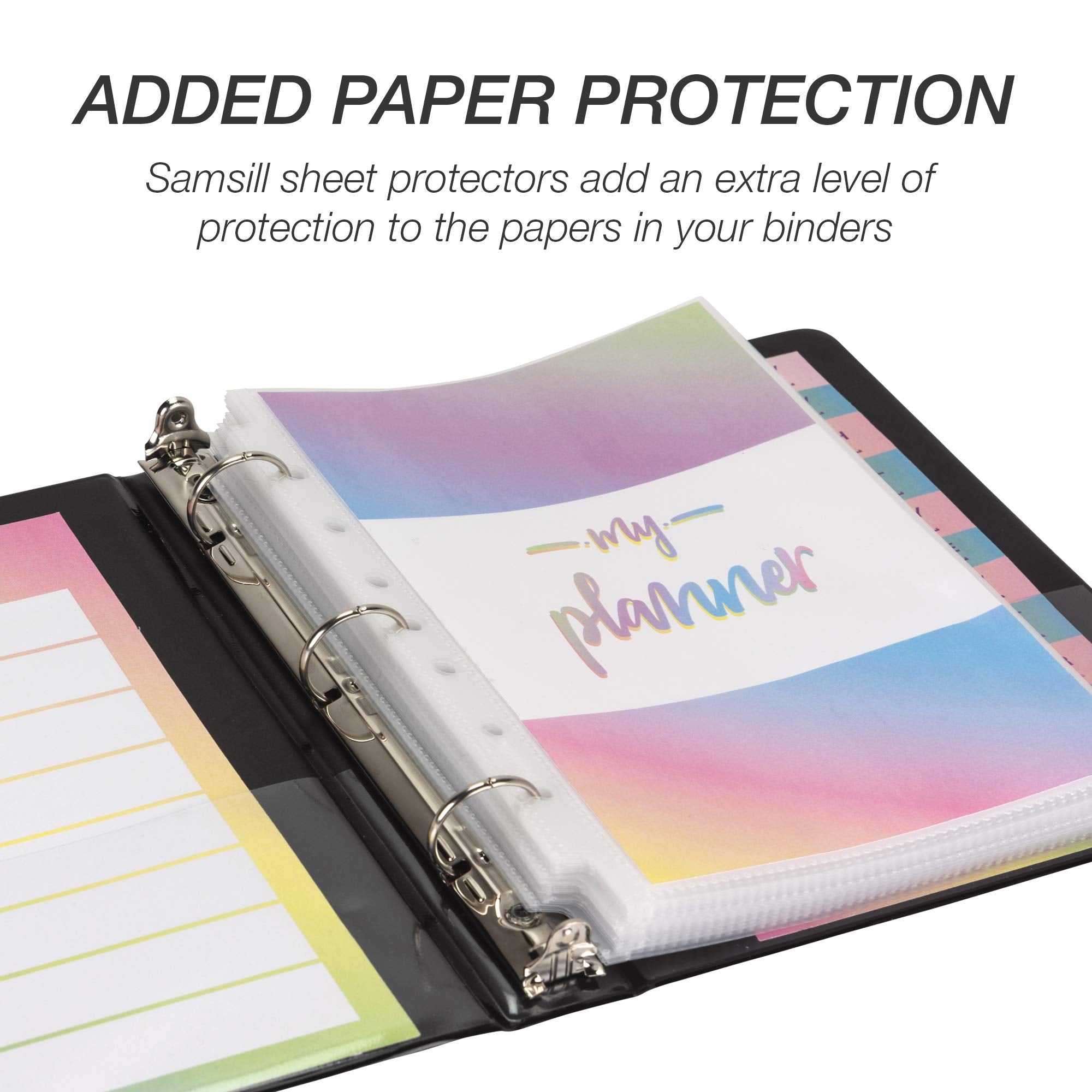 Samsill Economy 1 Inch Mini 3 Ring Binder, Round Ring Binder, Holds 5.5 x 8.5 Inch Documents, 1" Storage, 6-Pack, Black